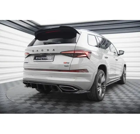 Arriere Splitter (avec une barre verticale) Skoda Kodiaq RS Mk1 / Mk1 Facelift