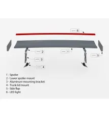 Carbon Fiber Spoiler With External Brackets Uprights +LED light BMW M2 G87 / M240i / 2 M-Pack / 2 Standard G42