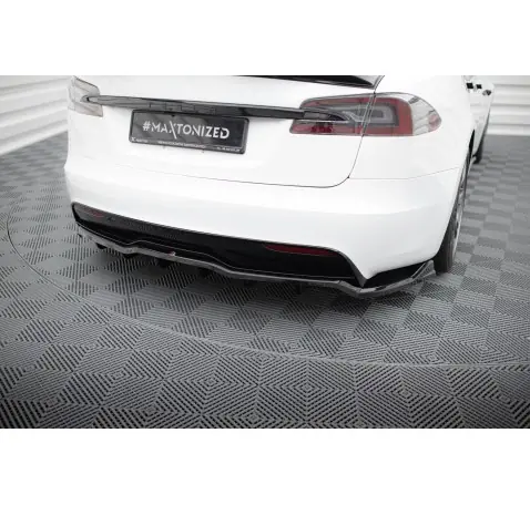 Arriere Splitter (avec une barre verticale) V.1 Tesla Model S Plaid Mk1 Facelift