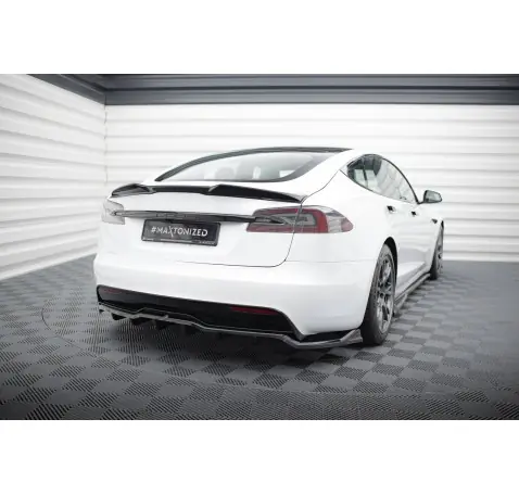 Arriere Splitter (avec une barre verticale) V.1 Tesla Model S Plaid Mk1 Facelift