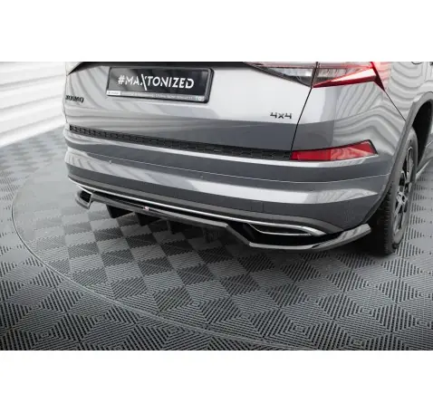 Arriere Splitter (avec une barre verticale) Skoda Kodiaq Sportline Mk1 / Mk1 Facelift