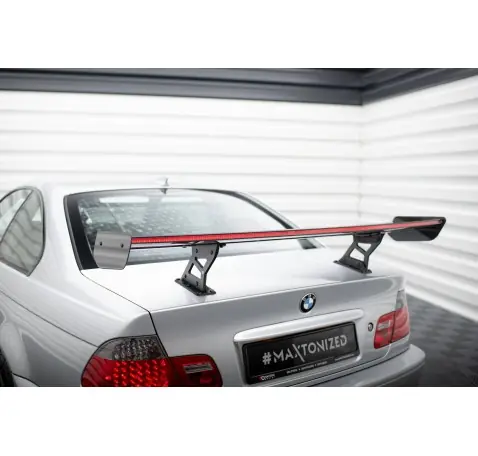 Carbon Spoiler With Internal Brackets Uprights + LED BMW 3 Coupe E46