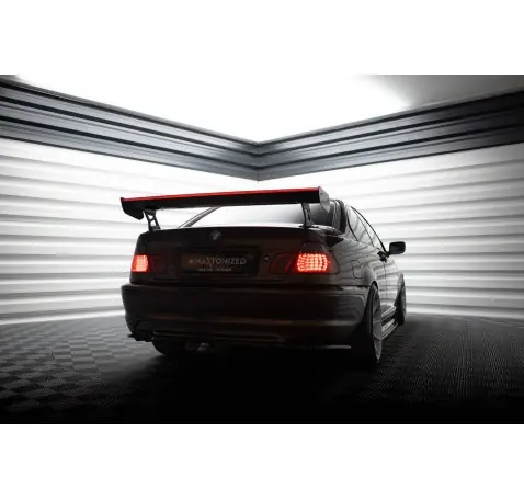 Carbon Spoiler With External Brackets Uprights + LED BMW 3 Coupe E46
