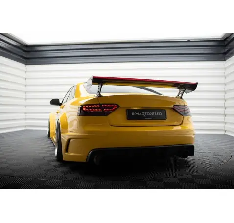 Carbon Spoiler With External Brackets Uprights + LED Audi A5 Coupe 8T