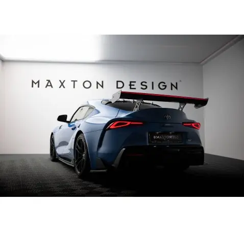 Carbon Spoiler With External Brackets Uprights + LED Toyota Supra Mk5