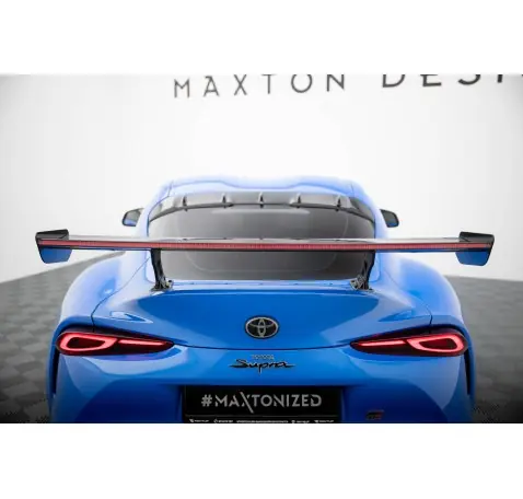 Carbon Spoiler With External Brackets Uprights + LED Toyota Supra Mk5