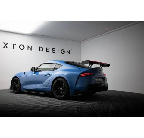 Carbon Spoiler With External Brackets Uprights + LED Toyota Supra Mk5