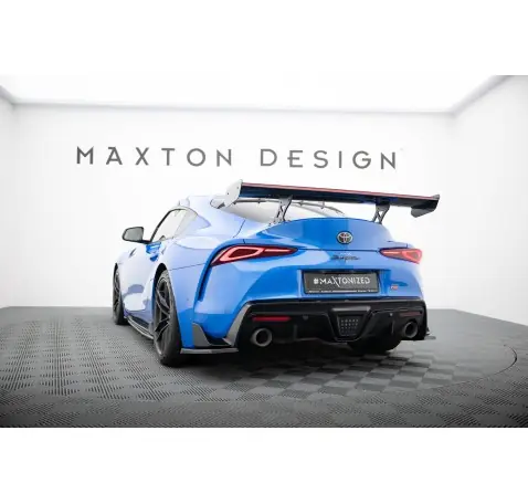 Carbon Spoiler With External Brackets Uprights + LED Toyota Supra Mk5