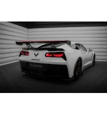Carbon Spoiler With Internal Brackets Uprights + LED Chevrolet Corvette Stingray / Grand Sport C7
