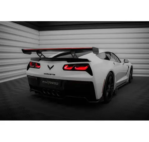 Carbon Spoiler With Internal Brackets Uprights + LED Chevrolet Corvette Stingray / Grand Sport C7