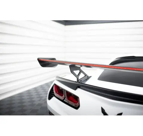 Carbon Spoiler With Internal Brackets Uprights + LED Chevrolet Corvette Stingray / Grand Sport C7