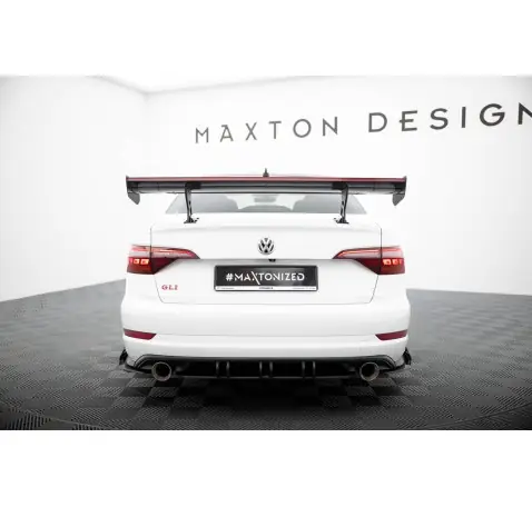 Carbon Spoiler With Internal Brackets Uprights + LED Volkswagen Jetta GLI Mk7