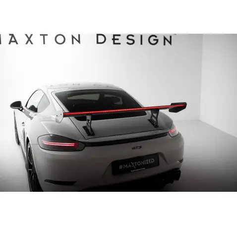Carbon Spoiler With Internal Brackets Uprights V.1 + LED Porsche 718 Cayman 982c