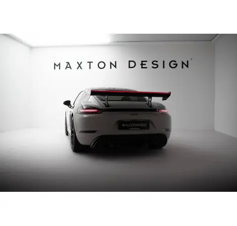 Carbon Spoiler With Internal Brackets Uprights V.1 + LED Porsche 718 Cayman 982c