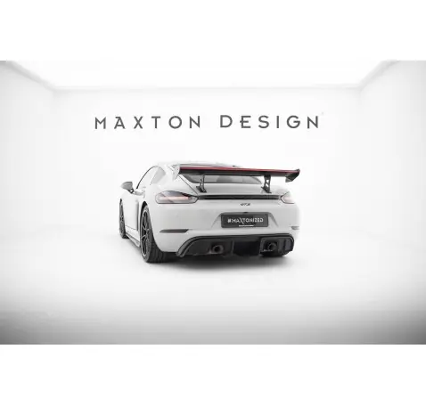Carbon Spoiler With Internal Brackets Uprights V.1 + LED Porsche 718 Cayman 982c