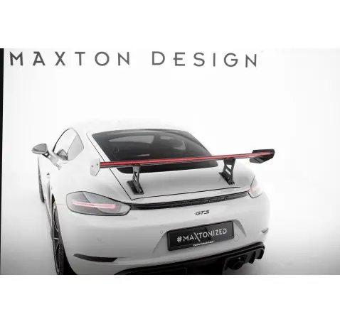 Carbon Spoiler With Internal Brackets Uprights V.1 + LED Porsche 718 Cayman 982c