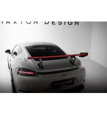 Carbon Spoiler With Internal Brackets Uprights V.2 + LED Porsche 718 Cayman 982c