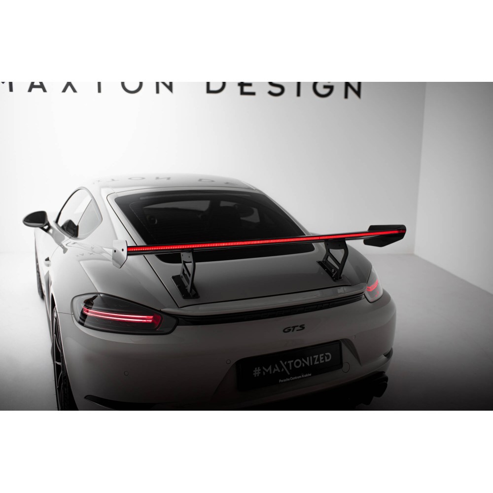 Carbon Spoiler With Internal Brackets Uprights V.2 + LED Porsche 718 Cayman 982c