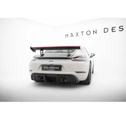 Carbon Spoiler With Internal Brackets Uprights V.2 + LED Porsche 718 Cayman 982c