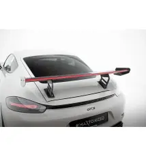 Carbon Spoiler With Internal Brackets Uprights V.2 + LED Porsche 718 Cayman 982c