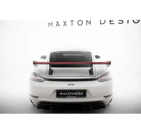 Carbon Spoiler With Internal Brackets Uprights V.2 + LED Porsche 718 Cayman 982c
