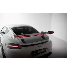 Carbon Spoiler With Upper Swan Mounting V.1 + LED Porsche 718 Cayman 982c