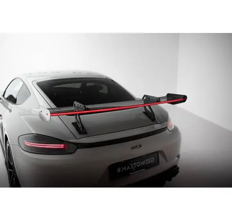 Carbon Spoiler With Upper Swan Mounting V.1 + LED Porsche 718 Cayman 982c