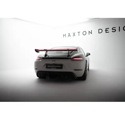 Carbon Spoiler With Upper Swan Mounting V.1 + LED Porsche 718 Cayman 982c
