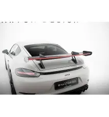 Carbon Spoiler With Upper Swan Mounting V.1 + LED Porsche 718 Cayman 982c
