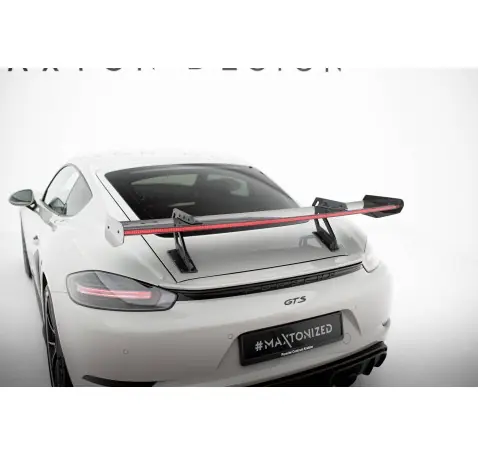 Carbon Spoiler With Upper Swan Mounting V.1 + LED Porsche 718 Cayman 982c