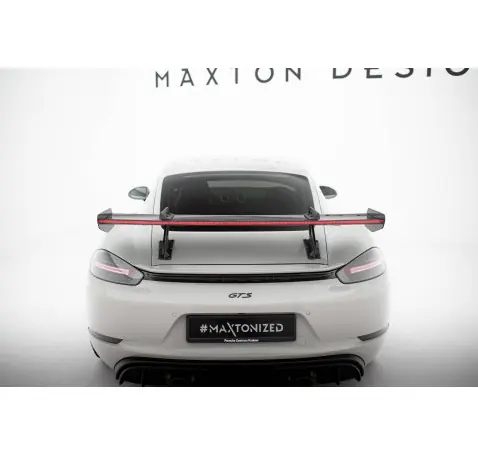 Carbon Spoiler With Upper Swan Mounting V.1 + LED Porsche 718 Cayman 982c