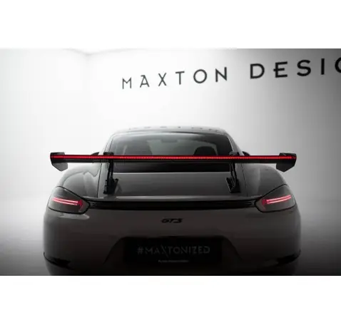 Carbon Spoiler With Upper Swan Mounting V.2 + LED Porsche 718 Cayman 982c