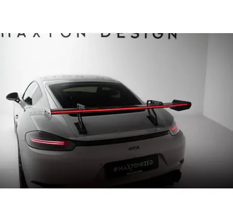 Carbon Spoiler With Upper Swan Mounting V.2 + LED Porsche 718 Cayman 982c