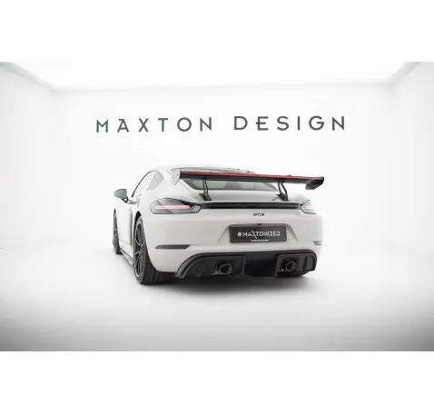Carbon Spoiler With Upper Swan Mounting V.2 + LED Porsche 718 Cayman 982c