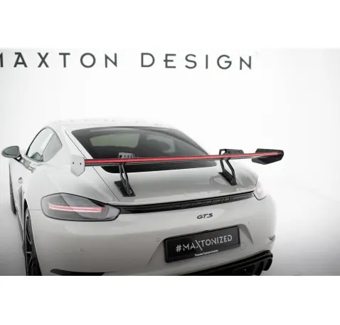 Carbon Spoiler With Upper Swan Mounting V.2 + LED Porsche 718 Cayman 982c