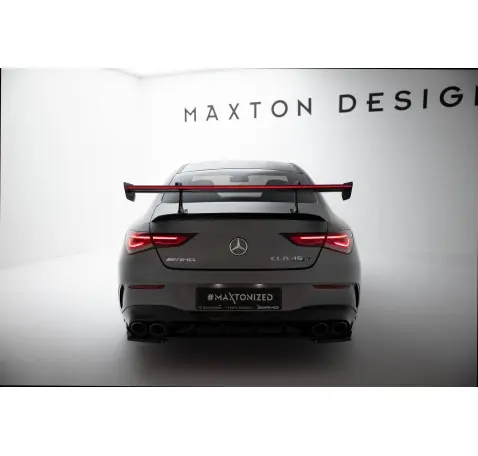 Carbon Spoiler With Upper Swan Mounting + LED Mercedes-Benz CLA Coupe C118 / C118 Facelift Carbon Spoiler With Upper Swan Mounting + LED Mercedes-Benz CLA Coupe C118 / C118 Facelift