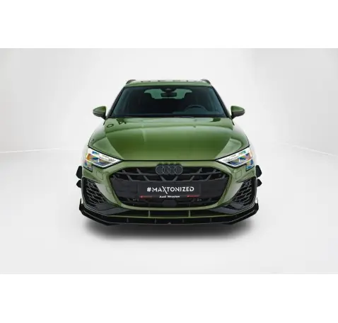 Street Pro Lame Du Pare-Chocs Avant V.1 + Flaps Audi S3 Sportback / A3 S-line Sportback 8Y Facelift