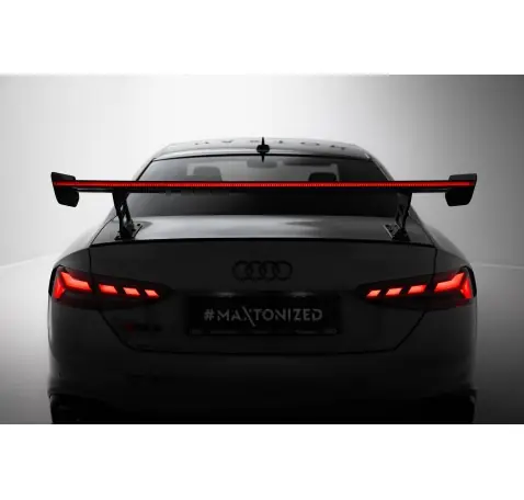 Carbon Spoiler With External Brackets Uprights V.2 + LED Audi A5 / A5 S-Line / S5 / RS5 Coupe F5 / F5 Facelift