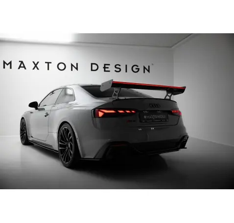 Carbon Spoiler With External Brackets Uprights V.2 + LED Audi A5 / A5 S-Line / S5 / RS5 Coupe F5 / F5 Facelift