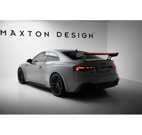 Carbon Spoiler With External Brackets Uprights V.2 + LED Audi A5 / A5 S-Line / S5 / RS5 Coupe F5 / F5 Facelift