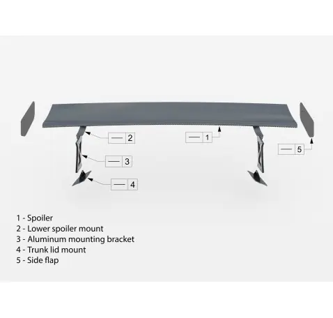 Carbon Spoiler With Upper Swan Mounting + LED Audi A5 / A5 S-Line / S5 / RS5 Coupe F5 / F5 Facelift