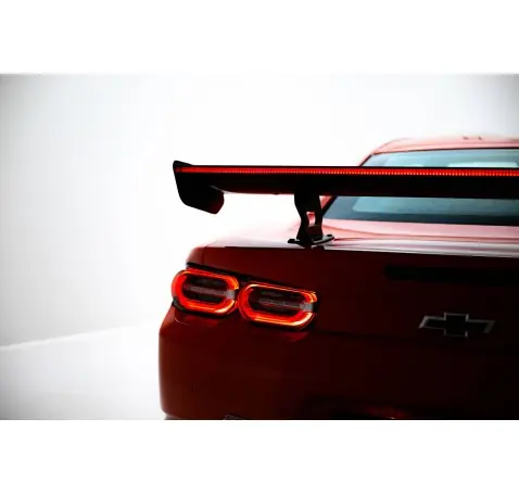 Carbon Spoiler With Internal Brackets Uprights + LED Chevrolet Camaro SS Mk6 Facelift