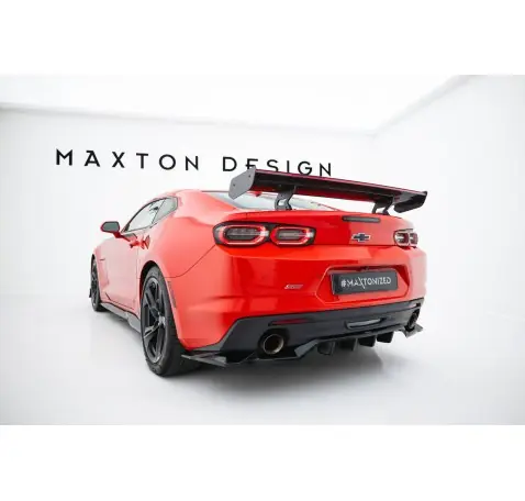 Carbon Spoiler With Internal Brackets Uprights + LED Chevrolet Camaro SS Mk6 Facelift