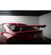 Carbon Spoiler With Internal Brackets Uprights + LED Honda Civic SI Mk10