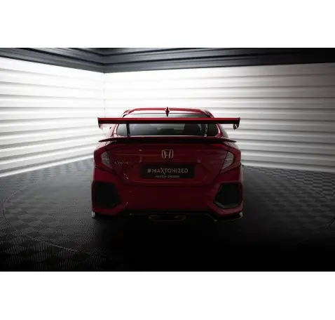 Carbon Spoiler With Internal Brackets Uprights + LED Honda Civic SI Mk10