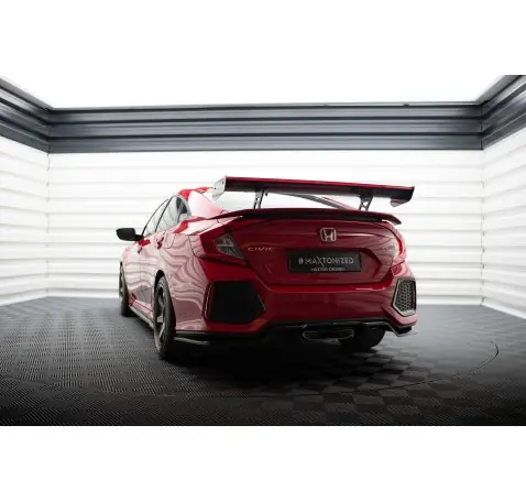 Carbon Spoiler With Internal Brackets Uprights + LED Honda Civic SI Mk10