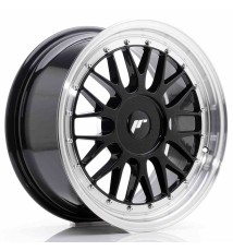 JR Wheels JR23 17x8 ET20-45 BLANK Gloss Black w/Machined Lip