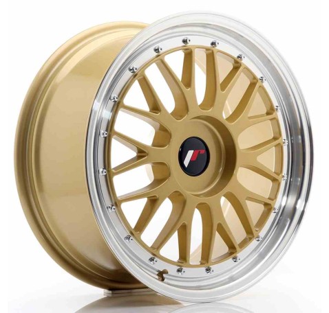 JR Wheels JR23 18x8 ET30-45 BLANK Gold w/Machined Lip