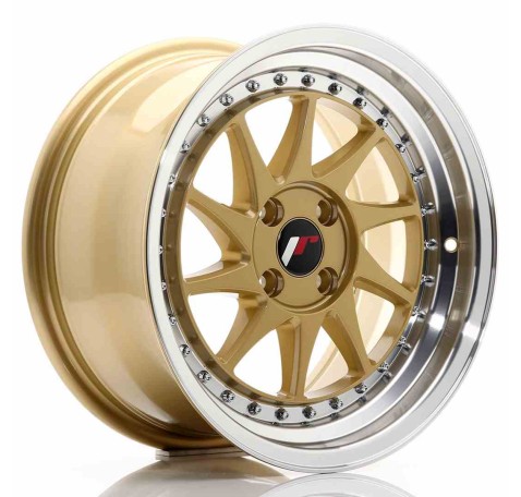 JR Wheels JR26 16x8 ET30 4x100 Gold w/Machined Lip
