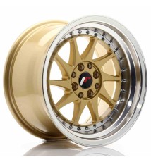 JR Wheels JR26 16x9 ET20 4x100/108 Gold w/Machined Lip